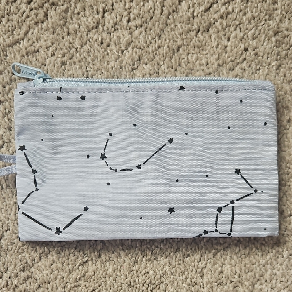 Light Blue And Black Constellation Print Small Go Pouch